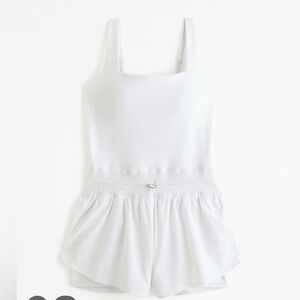 Abercrombie & Fitch YPB sculptLUX Hybrid Flyaway White Onesie Romper